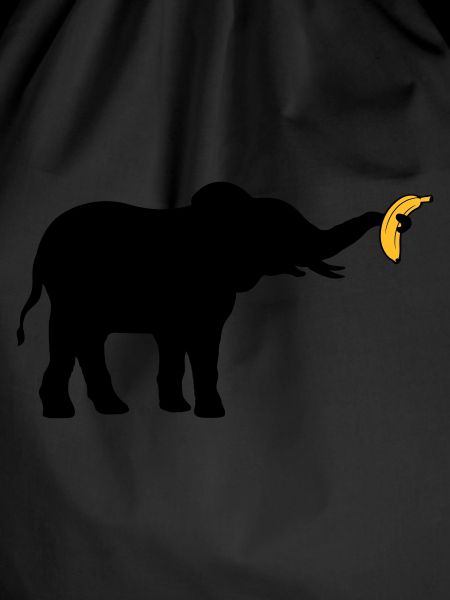 Large Banana Elephant Silhouette