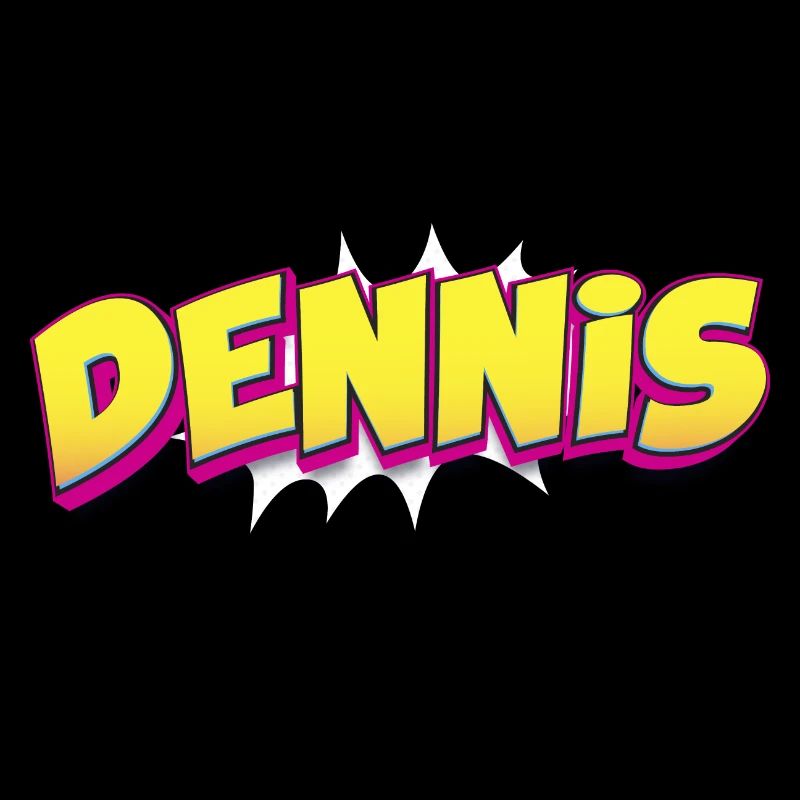 Dennis Benutzerdefinierter Name Comic Book Stil Pop Art,