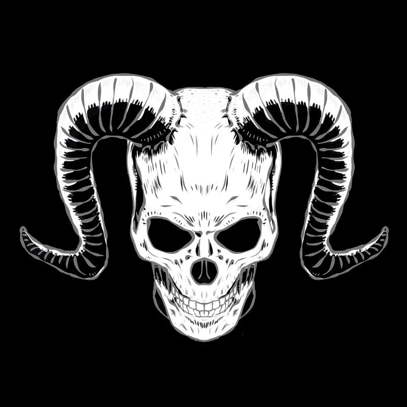Crâne de diable avec cornes