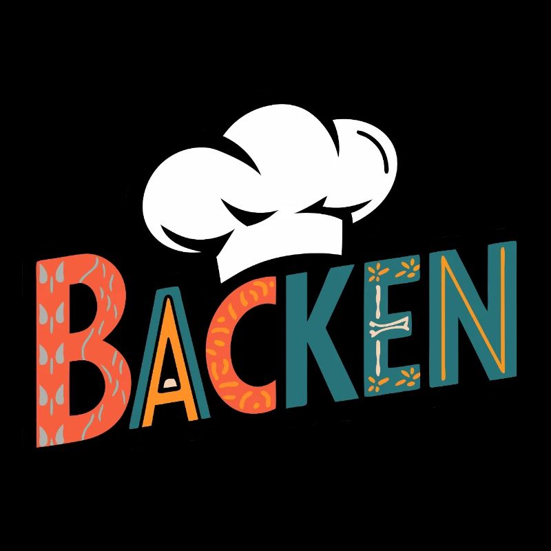 Backen mein Hobby - buntes Bäckermotiv