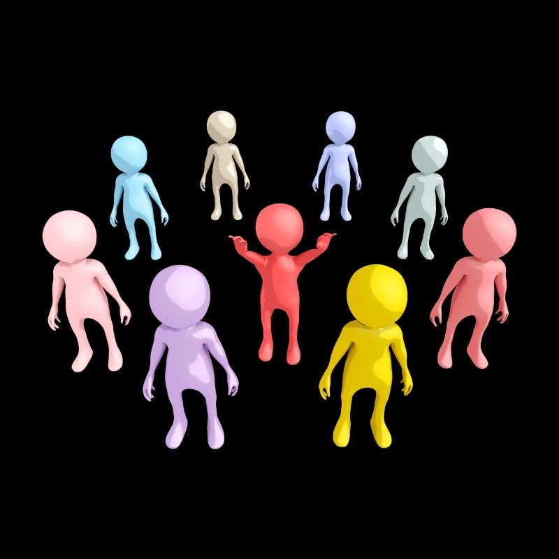 Group with 3D figures