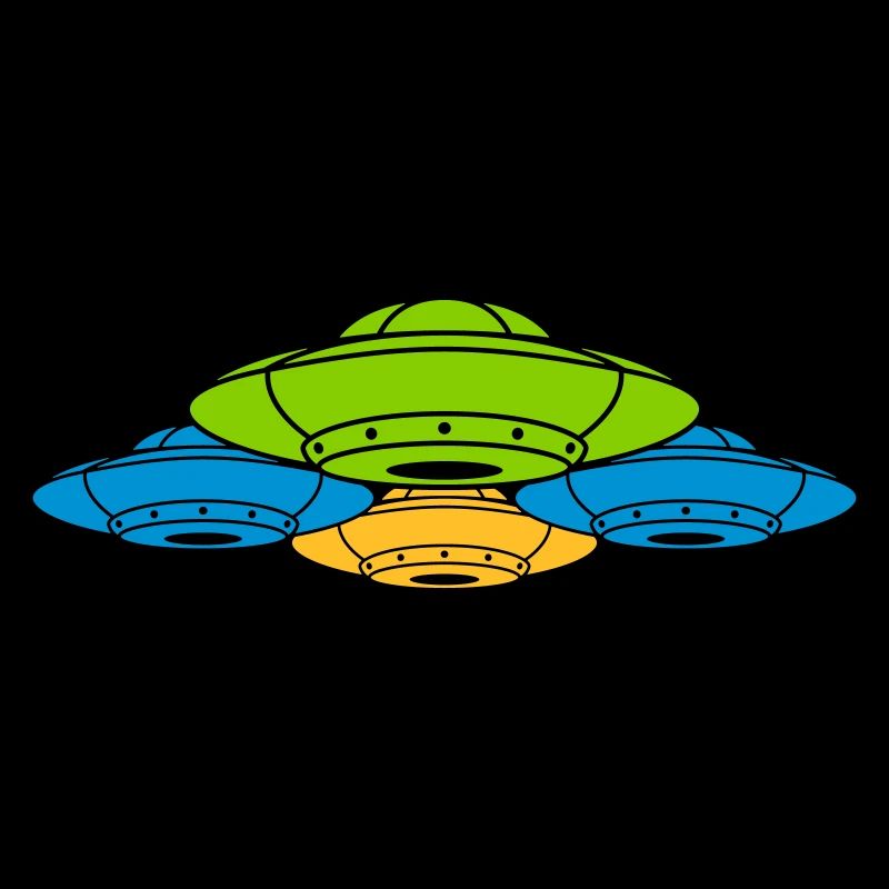 Colorful group of UFO's squadrons