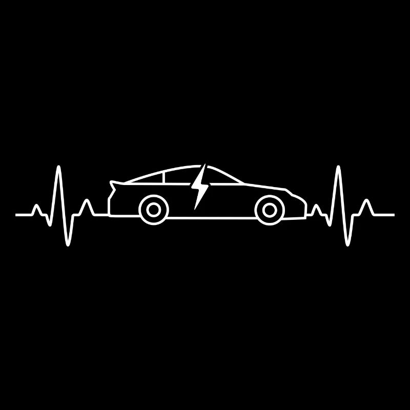 Electric Car EV Heartbeat ECG Charging Station Environment E