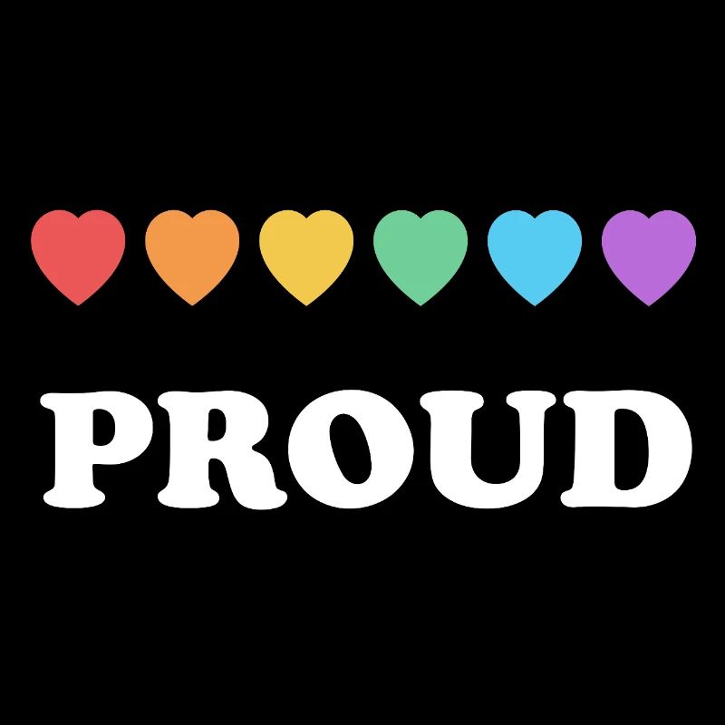 Proud Rainbow hearts
