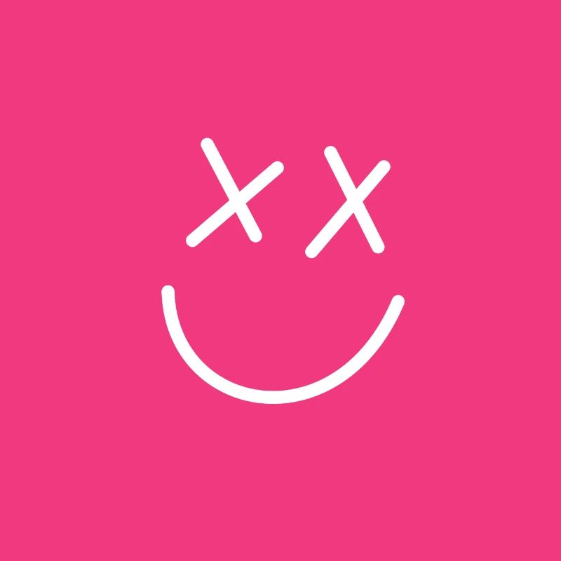 Smile mit x Augen.