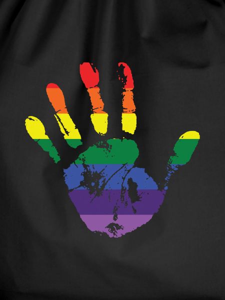 Rainbow hand handprint