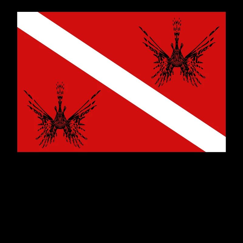 Diving flag with lionfish