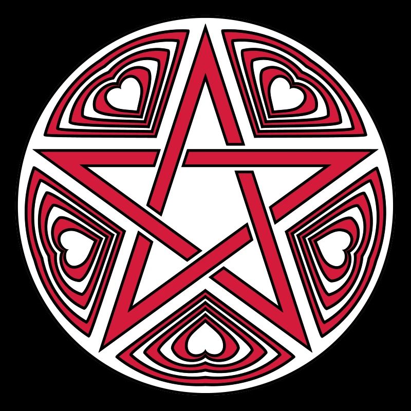 Pentagram heart pattern vector good color selectable