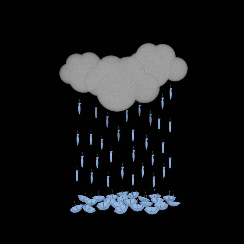 Clouds and umbrellas