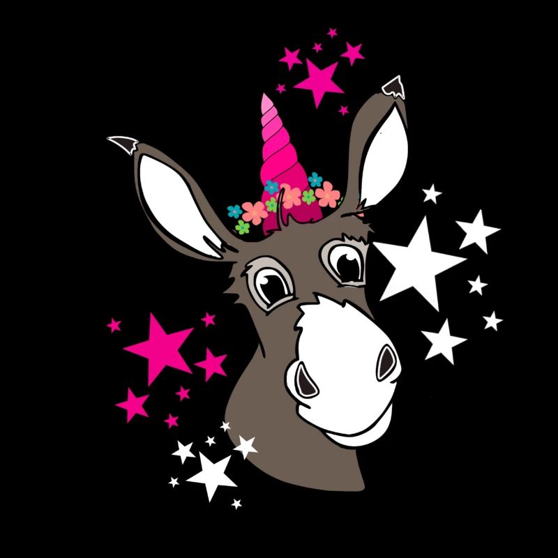 âne licorne - mignon âne avec licorne