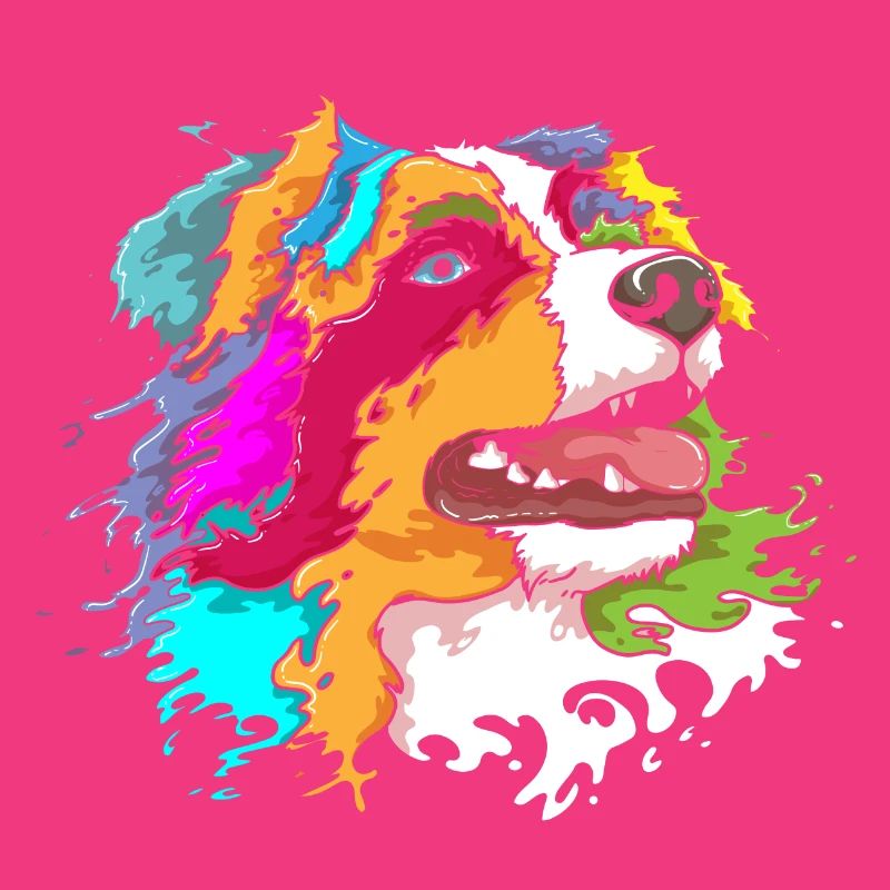 Australian Shepherd Aussie Lover Splash Art