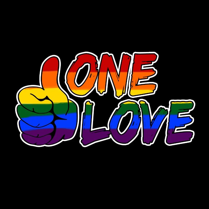 One Love - rainbow thumb - LGBTQ - queer