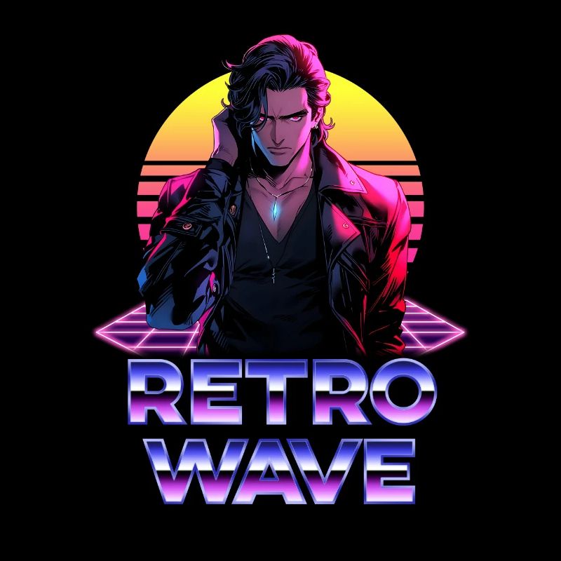 Retro Wave Anime Man des années 80 - Chemise d’anime