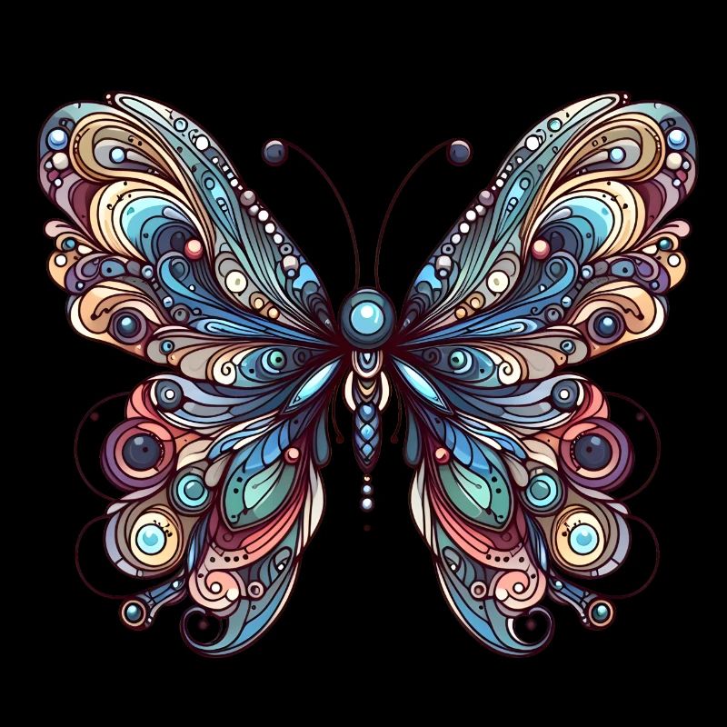 Scary butterfly with skull