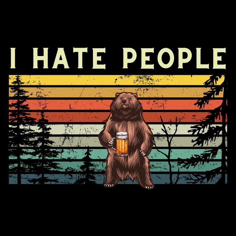 I hate People Bär mit Bier