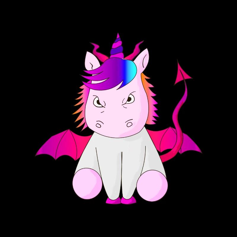 Einhorn Teufelshorn Geschenk Idee böse Vektor