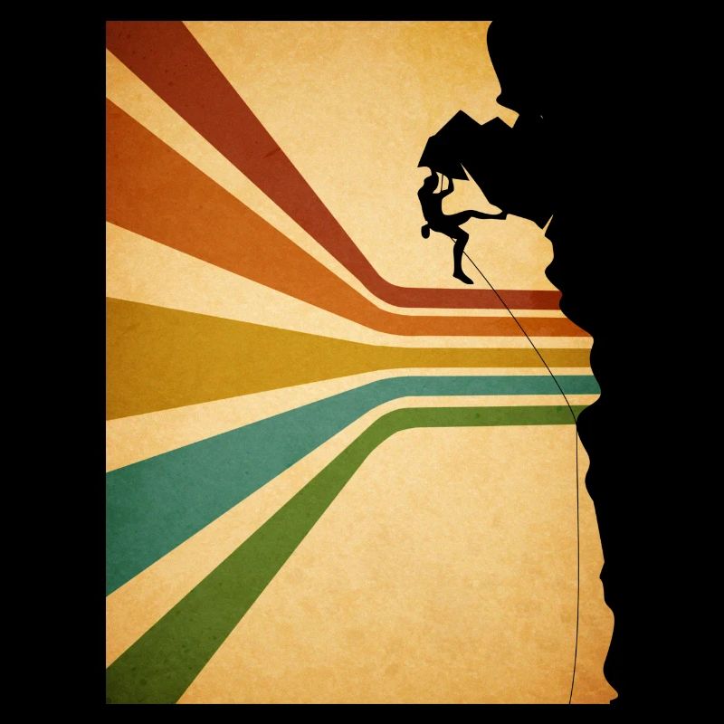 Rock Climbing Retro Mountain Graphic