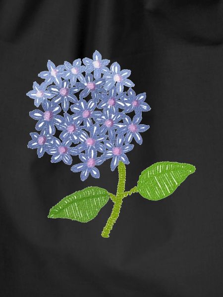 gestickte Hortensie