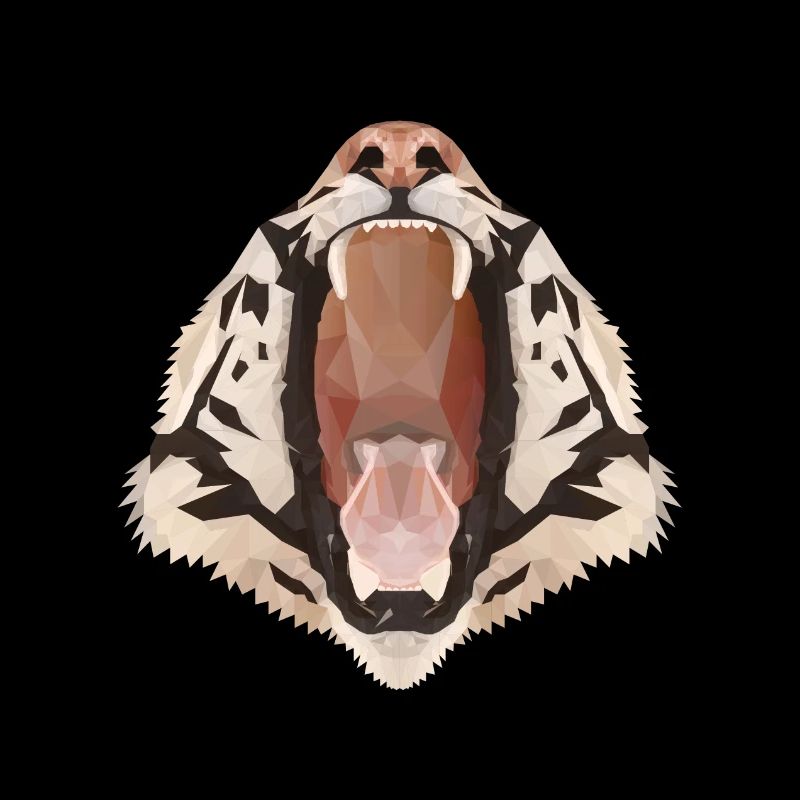 Polygone tigre à bouche ouverte