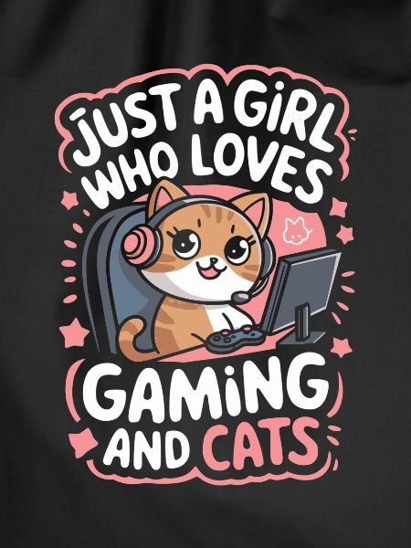 Gaming Computer Konsole Mädchen Katze