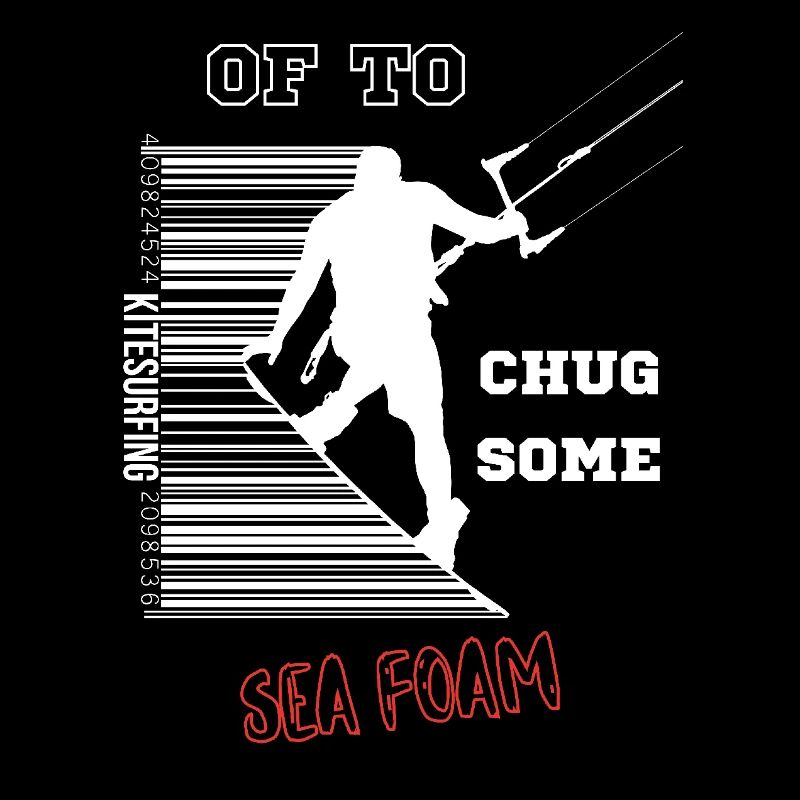 Conception de code-barres de kitesurf avec twist, anglais