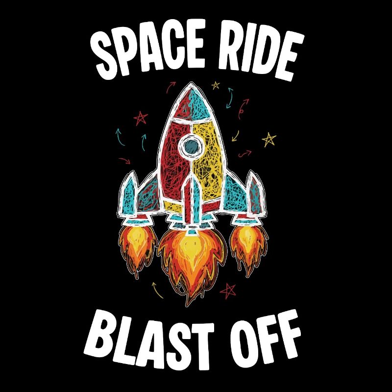 Space Rocket Retro Scribble Blast Off
