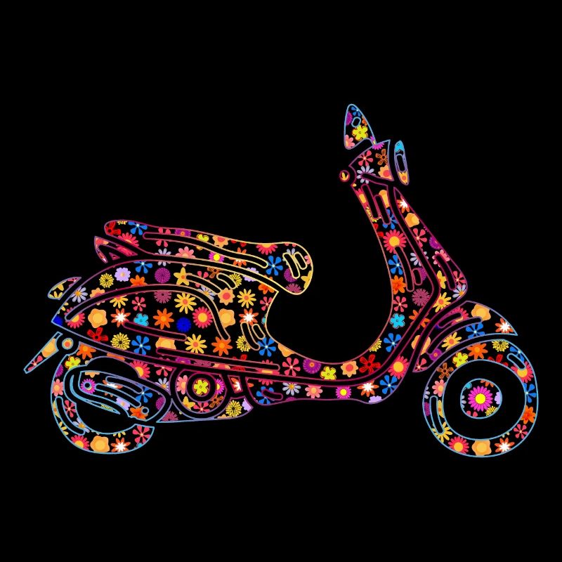 Scooter propulsé avec des fleurs