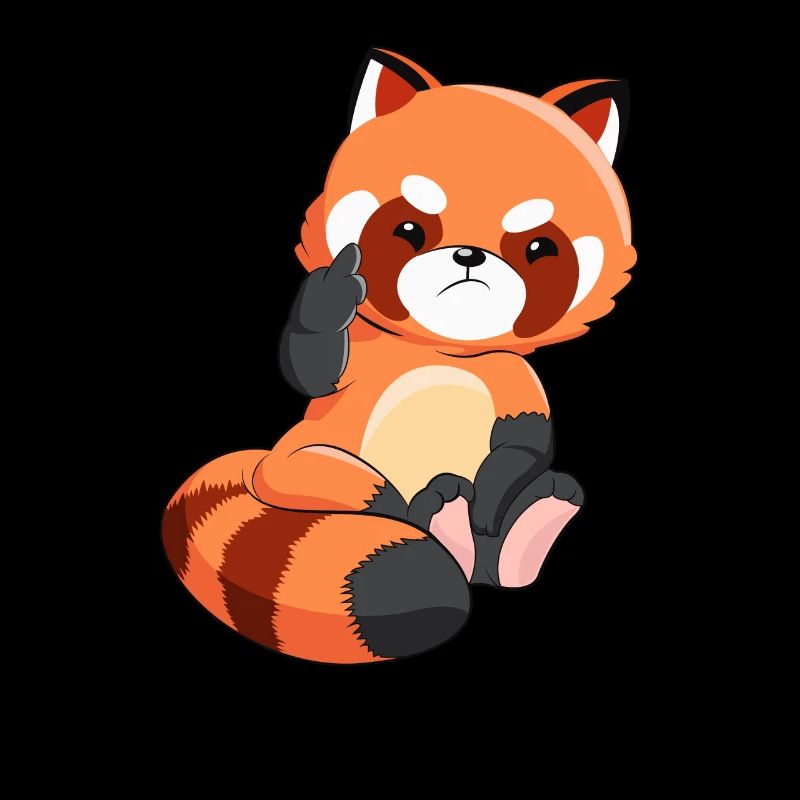 Red Panda Evil Middle Finger Panda Bear Gift