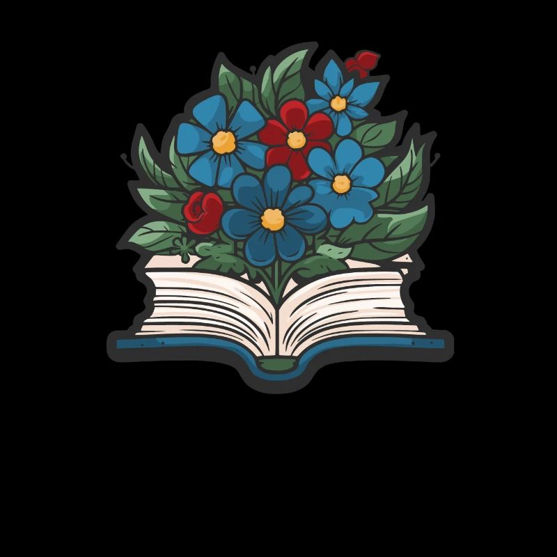 Buch Leseratte Bücherwurm Blumen Buch