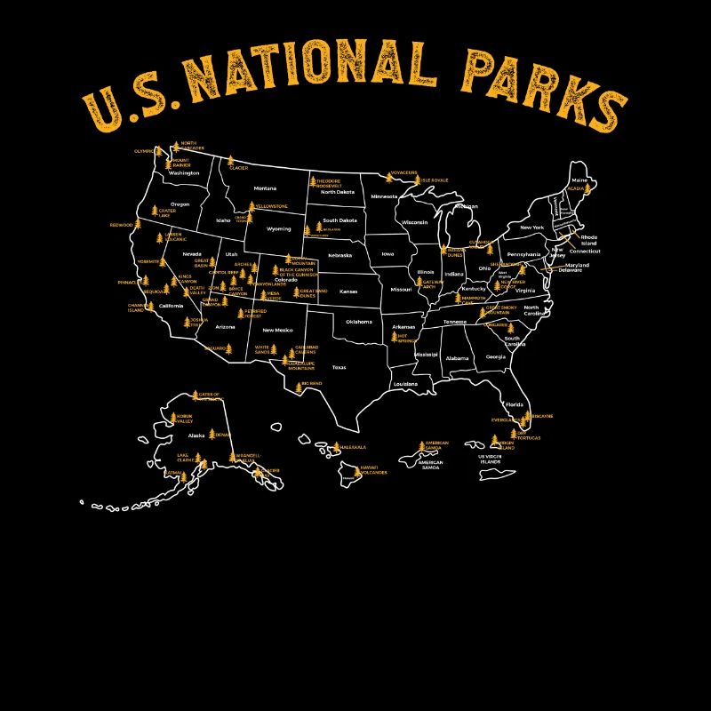 US National Parks USA MAP Wandercamp Kinder Campin