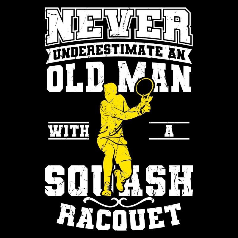 Squash Spieler Alter Mann