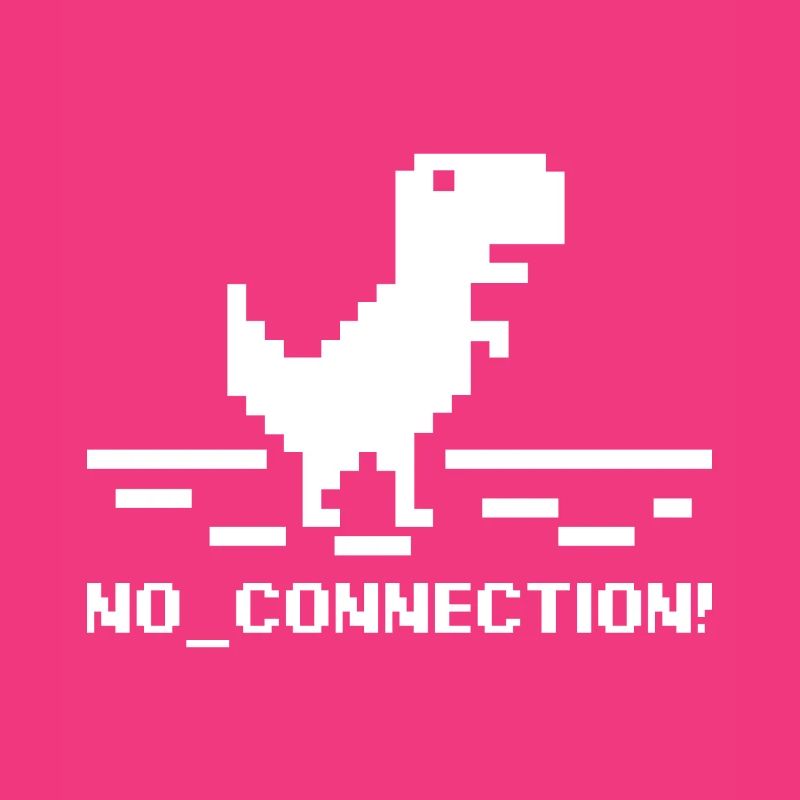 No Connection Computer Error Nerd Dinosaur Trex
