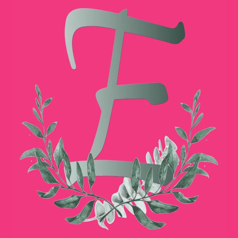 Letter E with plants