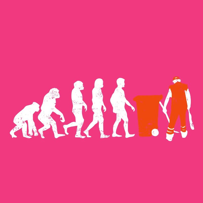 Müllmann evolution geschenk job beruf müll orange