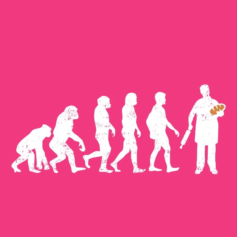 Bäcker evolution geschenk brot backen beruf teig