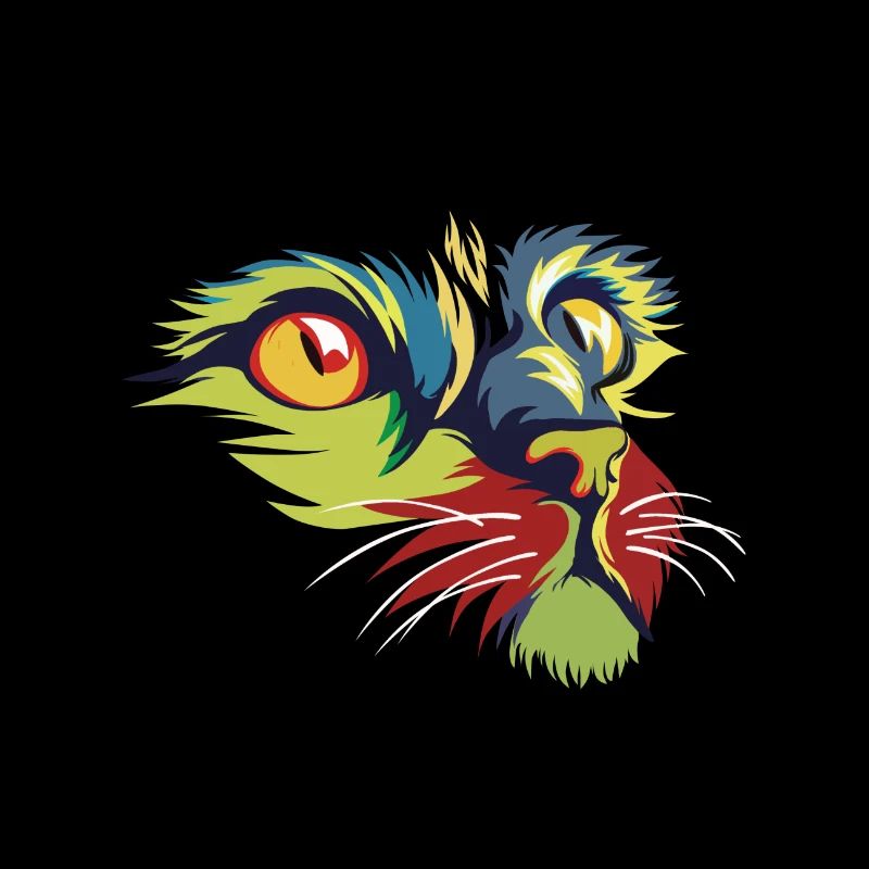 Regenbogen Katze - Premium Design