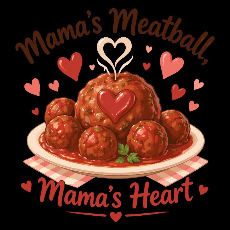 La boulette de viande de maman & le cœur de maman – Un design pour enfants mignon
