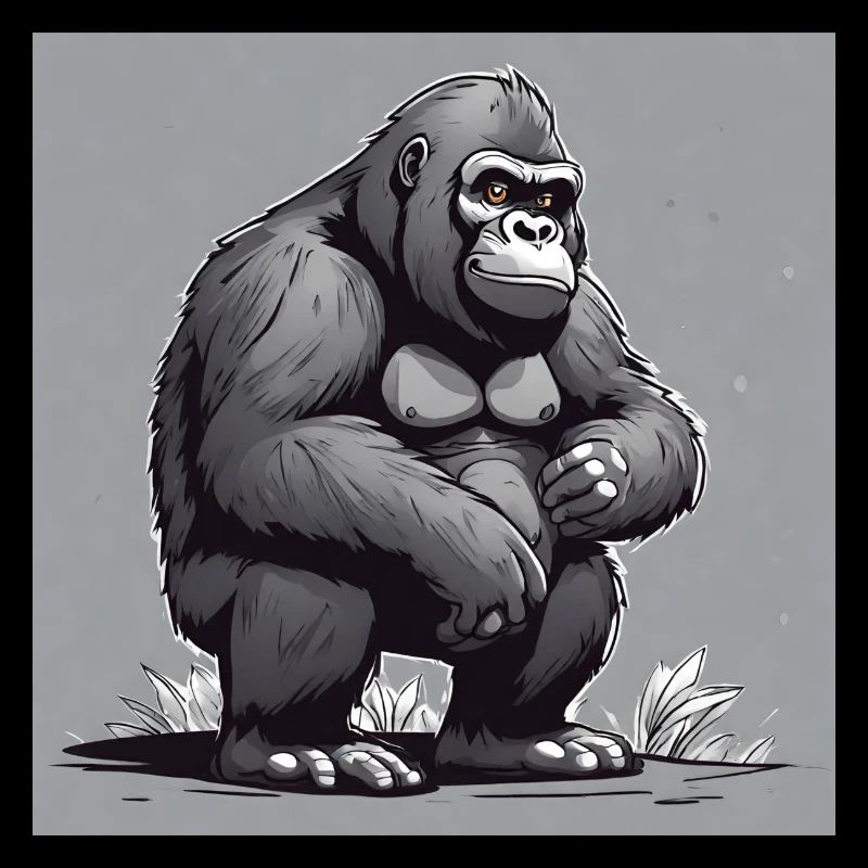 Gorilla crouching