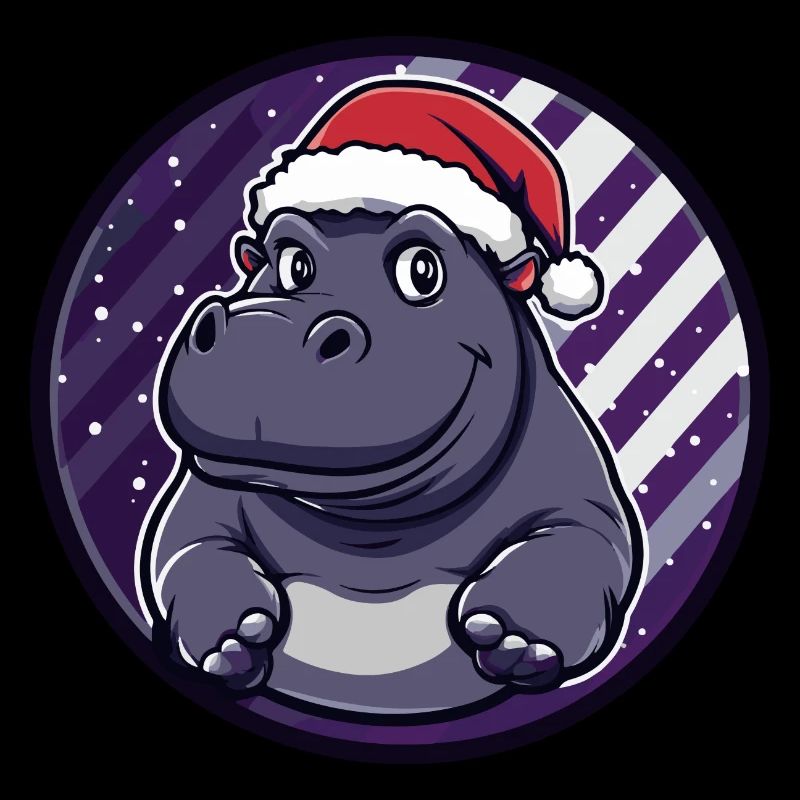 Nilpferd Weihnachten X-Mas