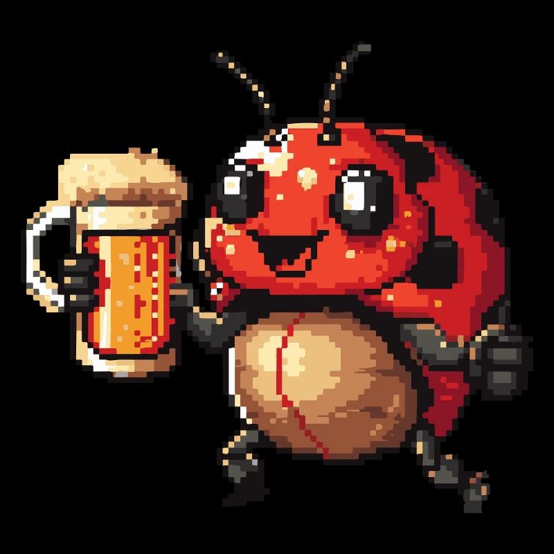 Marienkäfer Pixel Bier