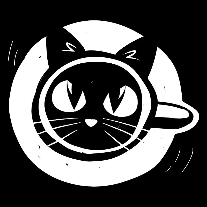 Visage de chat dans une tasse de café