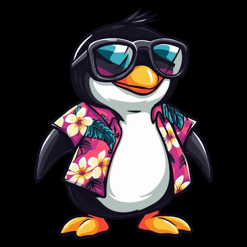 Penguin Comic Funny Summer