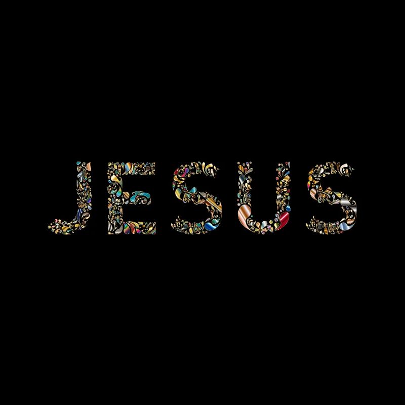 Écriture de goutte d'eau colorée de Jésus