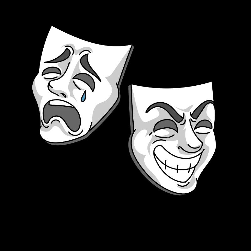 Conception de masques de tragédie de comédie de théâtre