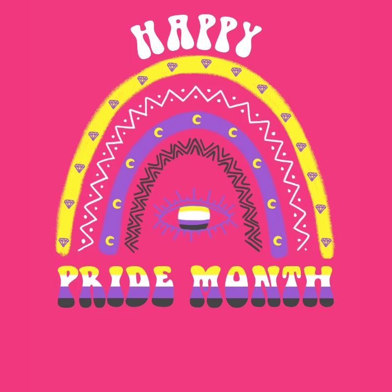 Boho Rainbow Happy Pride Month Nonbinary