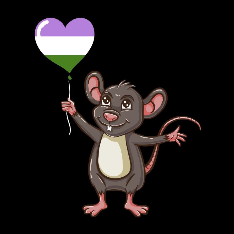 Mouse Heart Balloon Genderqueer Pride