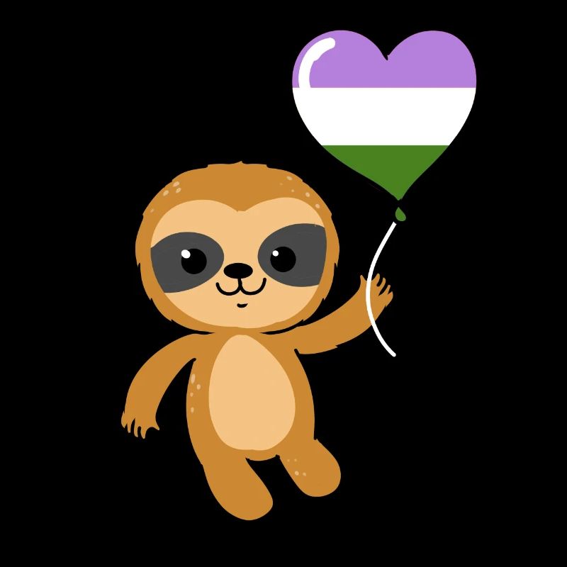 Sloth Heart Balloon Genderqueer