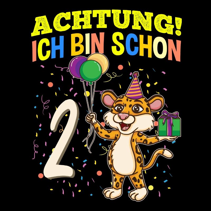 Achtung Ich Bin Schon 2 Tier Geburtstag Leopard