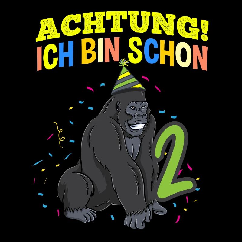 Achtung Ich Bin Schon 2 Geburtstag Gorilla