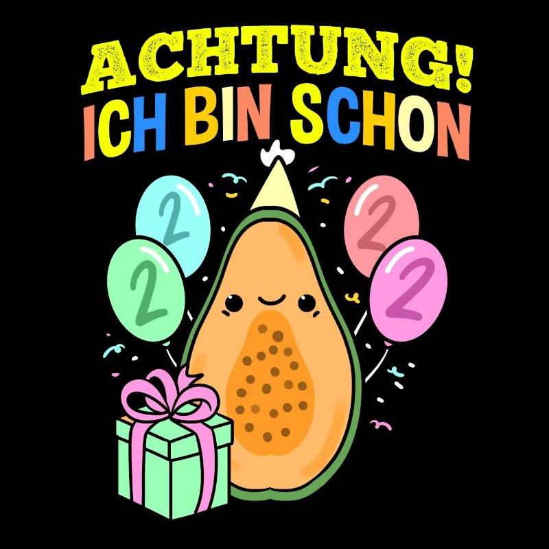 Achtung Ich Bin Schon 2 Geburtstag Papaya